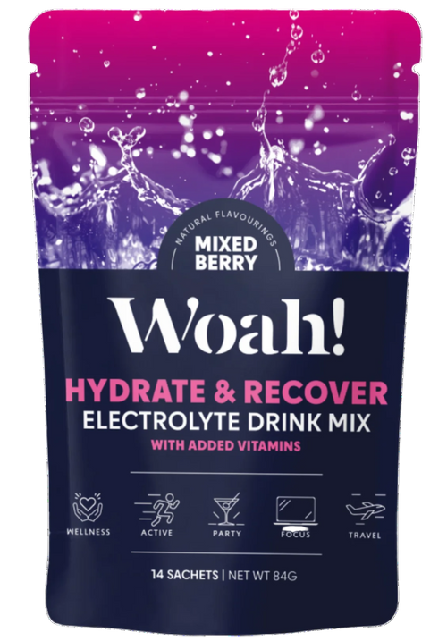 Woah! Mixed Berry Electrolyte Drink Mix -  6 Sachets