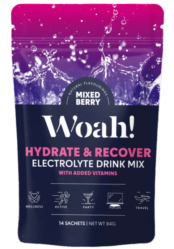 Woah! Mixed Berry Electrolyte Drink Mix -  6 Sachets