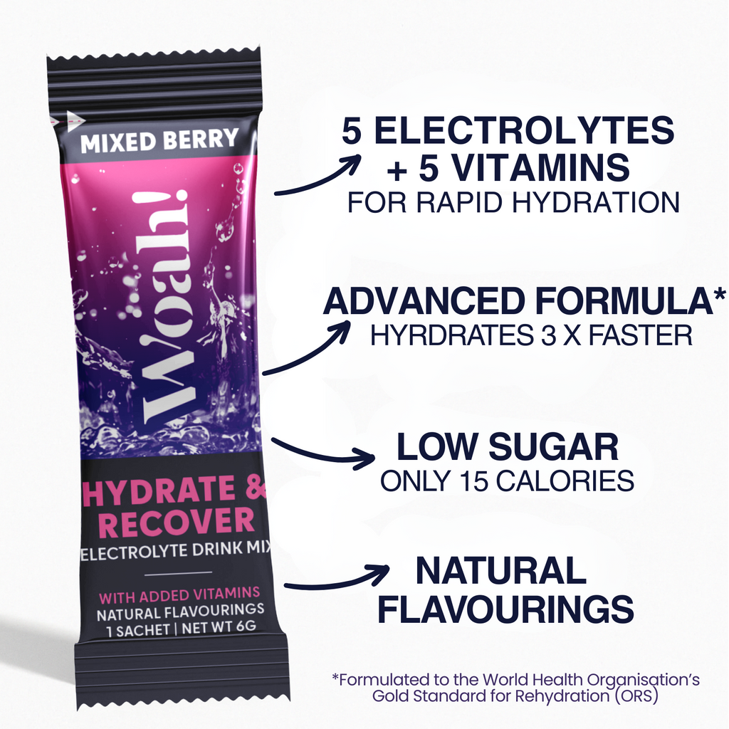 Woah! Mixed Berry Electrolyte Drink Mix -  6 Sachets